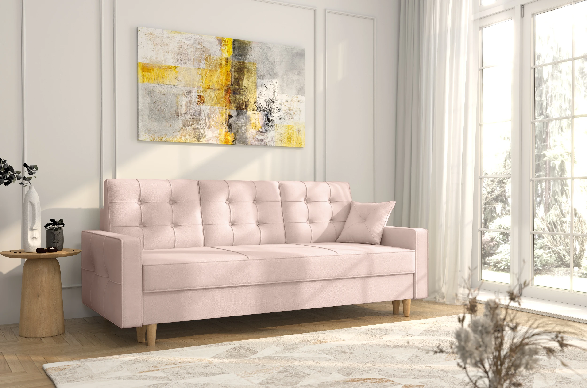 Różowa kanapa Broadway w tkaninie Uttario Velvet 2956